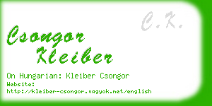 csongor kleiber business card